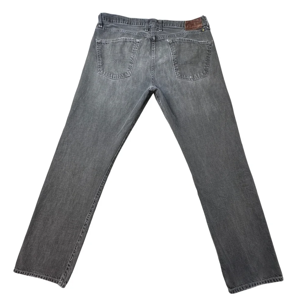 Lucky Brand Jeans‎ Mens 36x32 Gray 121 Heritage Slim Distressed Button Fly Denim